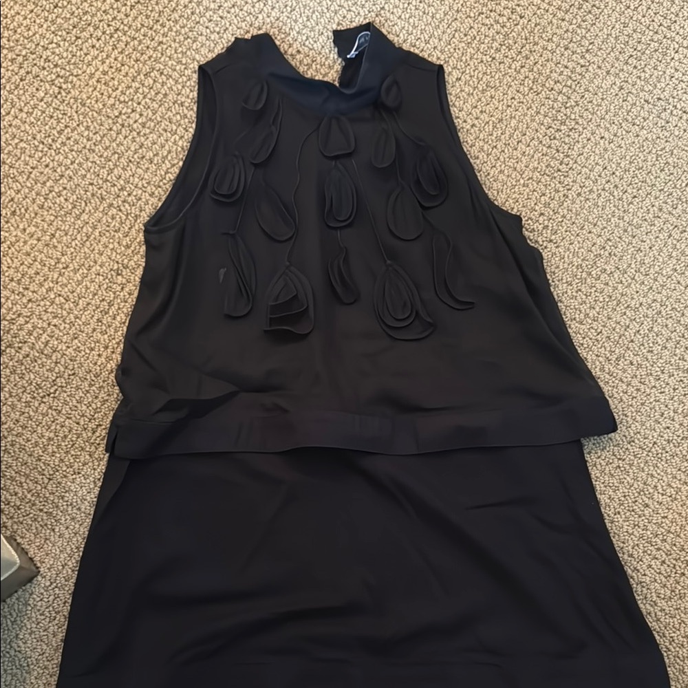 Anne Fontaine Black Top with Leaf Detail